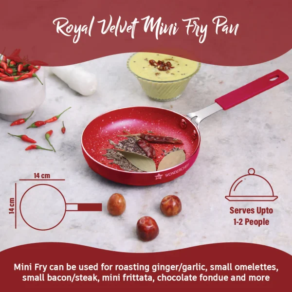 WONDERCHEF Royal Velvet Non-stick Cookware Set, Red 63152059 (WON044) + Free Peeler WON217-63152630 - Image 7