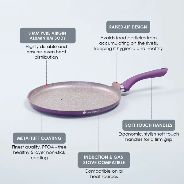 WONDERCHEF Royal Velvet Pan 28 CM Purple 63152111 (WON080) - Image 4