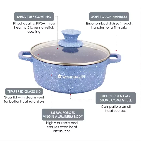 WONDERCHEF Granite Die-cast Non-stick Casserole Set 63153424 (WON446) - Image 3