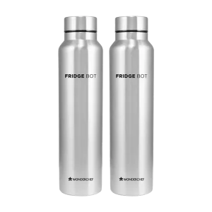 WONDERCHEF Stainless Steel Fridge-bot 1000 ml Each | Pack of 2 WON475