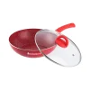 WONDERCHEF Non Stick Granite Aluminium Wok With Glass Lid, 24cm 63153530 (WON486)