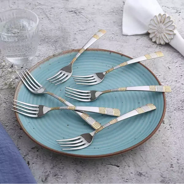 WONDERCHEF Roma Dinner Fork - Gold Plated - Set of 6pcs 63154086 (WON656) - Image 3