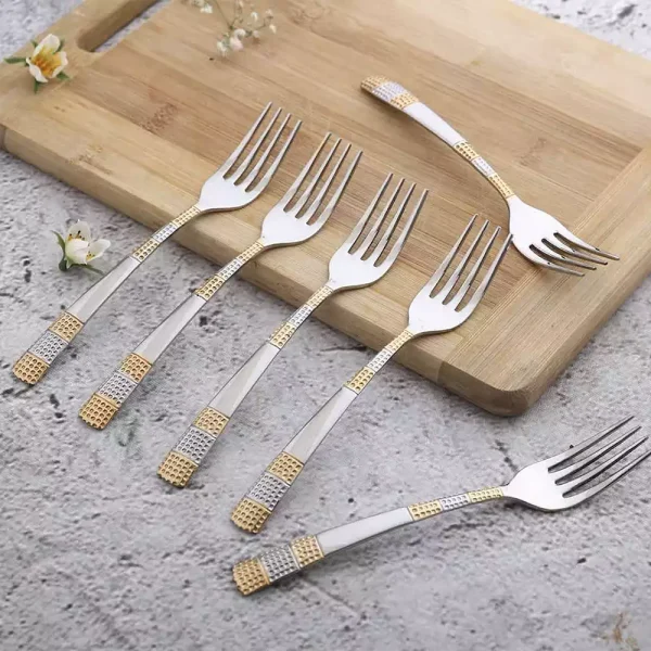 WONDERCHEF Roma Dinner Fork - Gold Plated - Set of 6pcs 63154086 (WON656)