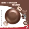 WONDERCHEF Non-Stick Duralife Die-cast 24cm|2.5L|4mm Kadhai with lid Copper 63154790 (WON693) - Image 4