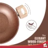 WONDERCHEF Non-Stick Duralife Die-cast 24cm|2.5L|4mm Kadhai with lid Copper 63154790 (WON693) - Image 5