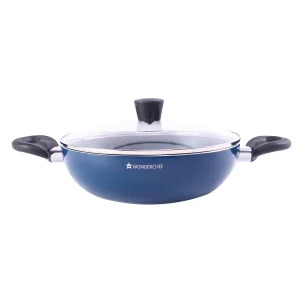 WONDERCHEF Non Stick Galaxy Kadhai with Lid 24 cm, 2 litres, Midnight Blue, 2 Years Warranty 63154753 (WON725)
