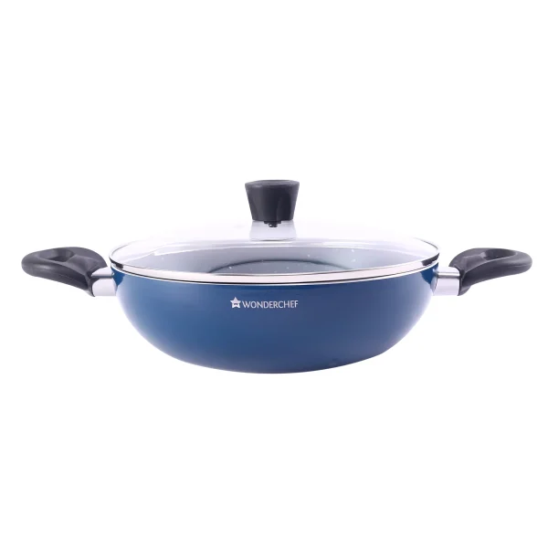WONDERCHEF Non Stick Galaxy Kadhai with Lid 24 cm, 2 litres, Midnight Blue, 2 Years Warranty 63154753 (WON725)