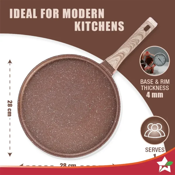 WONDERCHEF Non-Stick Duralife Pan with rim 28cm Copper 63154792 (WON689) - Image 5