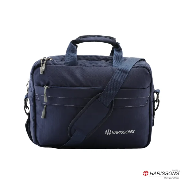 HARISSONS Jaunty LP Sling Casual Laptop Messenger Navy/Light Grey