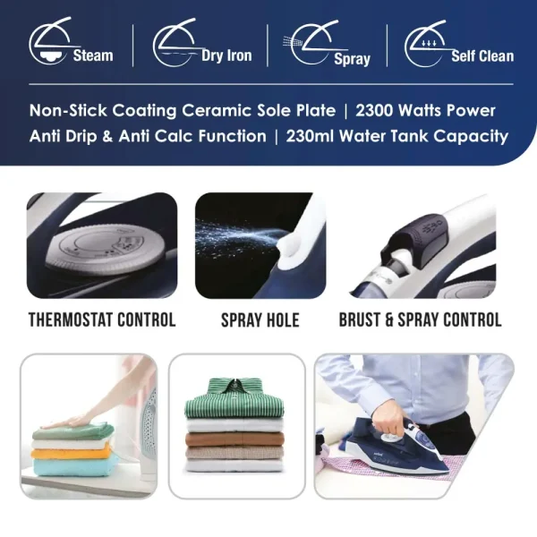 SANFORD Steam Iron SF70CSI Purple - Image 2