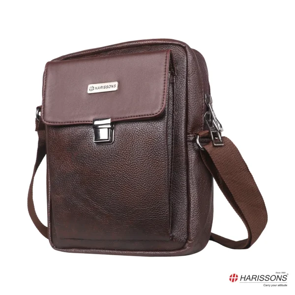 HARISSONS Suave PU Leather Small Sling Messenger Brown