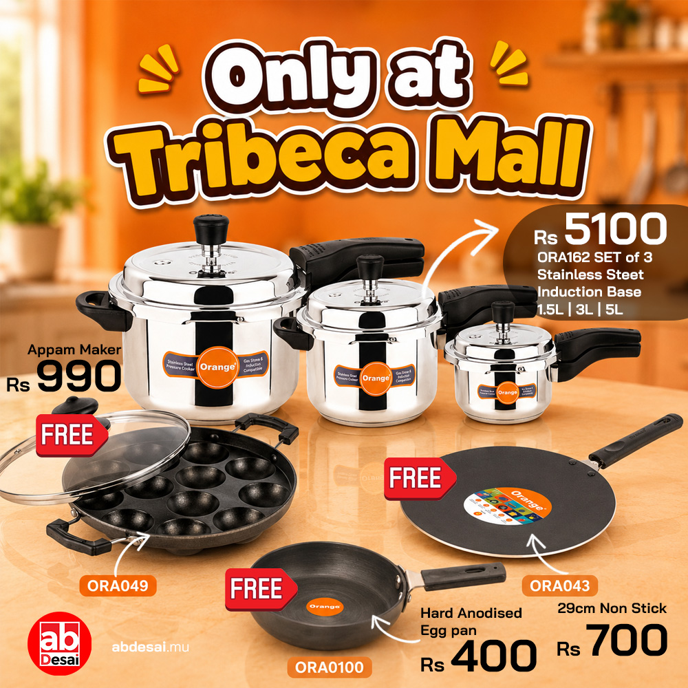 ORANGE Pressure Cooker Stainless Steel Outer Lid Induction Friendly Trionic COMBO 5L+3L +1.5L (ORA162) + Free ORA049+Free ORA043+Free ORA100