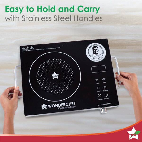 WONDERCHEF Easy Cook Infrared Cooktop | 2200 Watt Induction Cooktop | LED Digital Panel | Smart Touch Buttons | 2 Year Warranty (WON738) 63154925 - Image 5