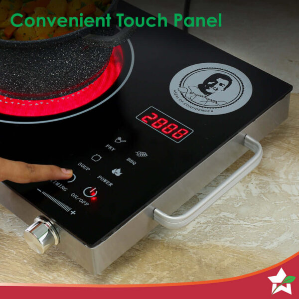 WONDERCHEF Easy Cook Infrared Cooktop | 2200 Watt Induction Cooktop | LED Digital Panel | Smart Touch Buttons | 2 Year Warranty (WON738) 63154925 - Image 4