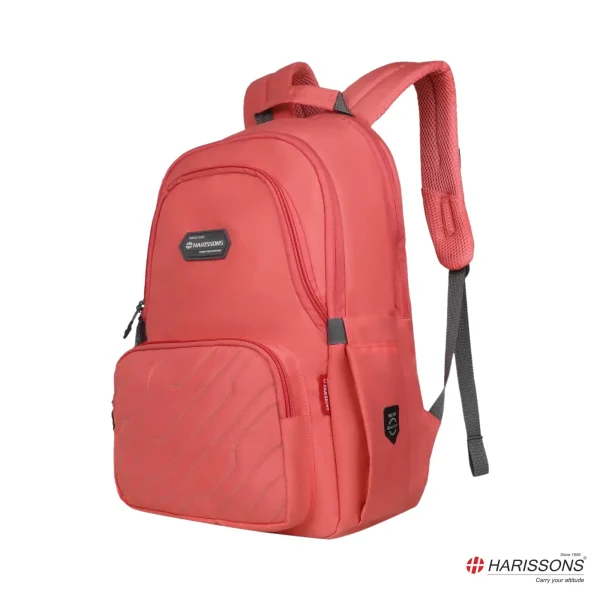 HARISSONS Zap Casual Backpack Coral/Light Grey
