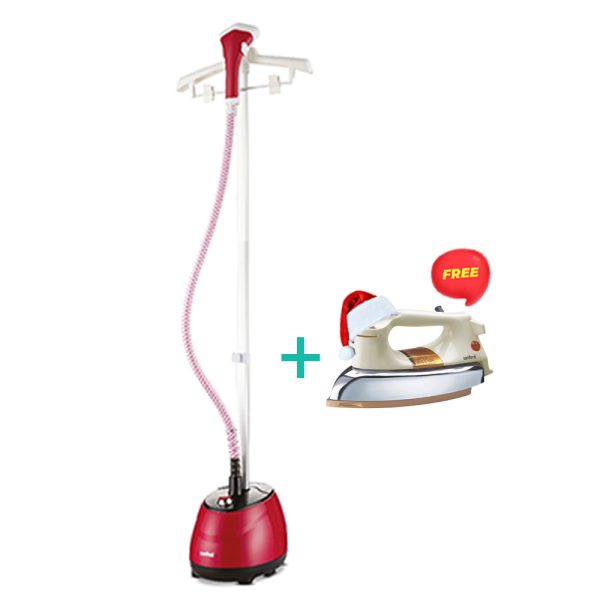 SANFORD Garment Steamer SF2910GS Red + Free Heavy Dry Iron SF20DI worth Rs 1490