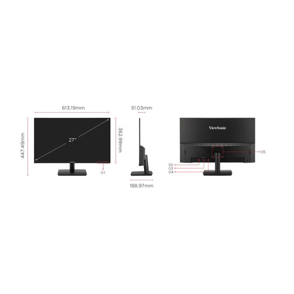 VIEWSONIC 27" FULL HD MONITOR IPS,HDMI, VGA VA270A-H - Image 2