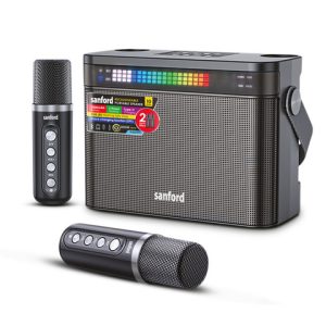 SANFORD Portable Bluetooth Speaker With 2 Wireless MICS SF2267RPS