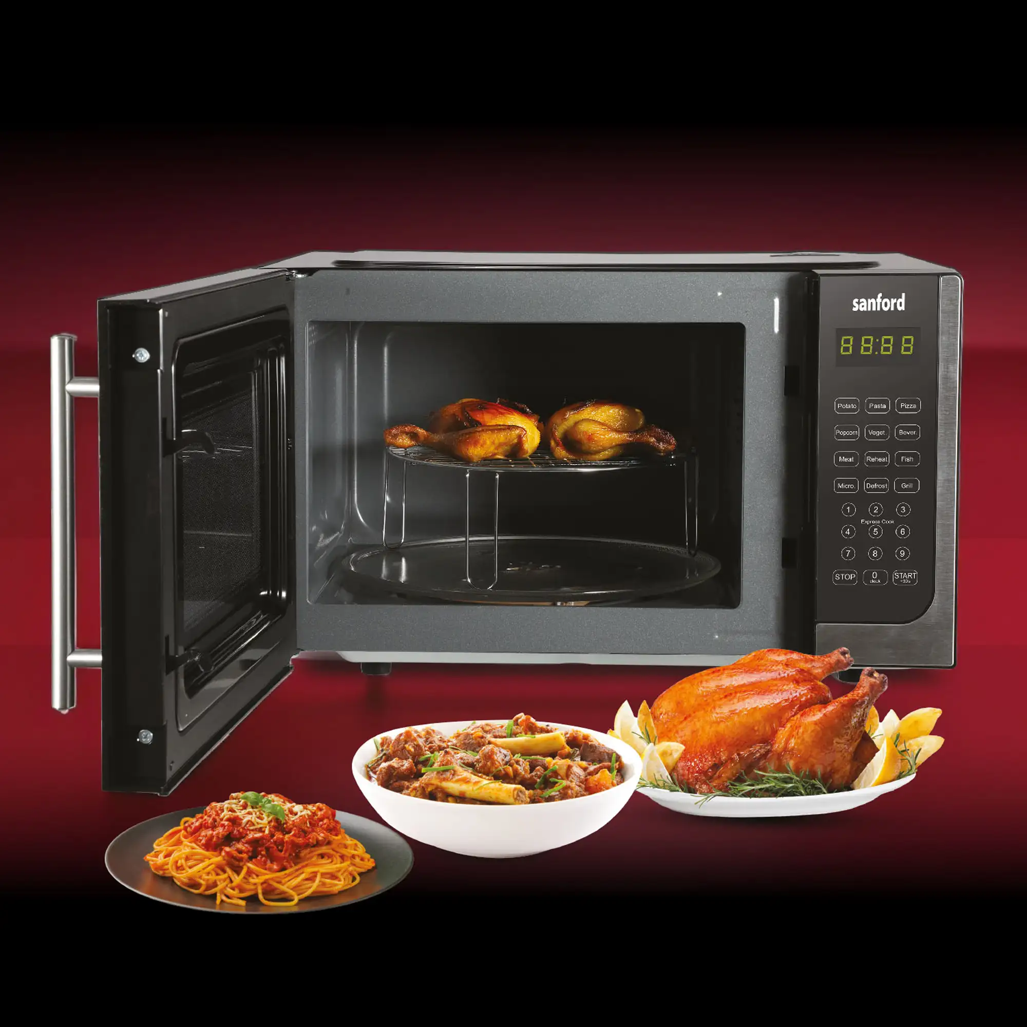 SANFORD Microwave 25Lts Digital Mirror Finish Glass Door SF5632MO - Image 4