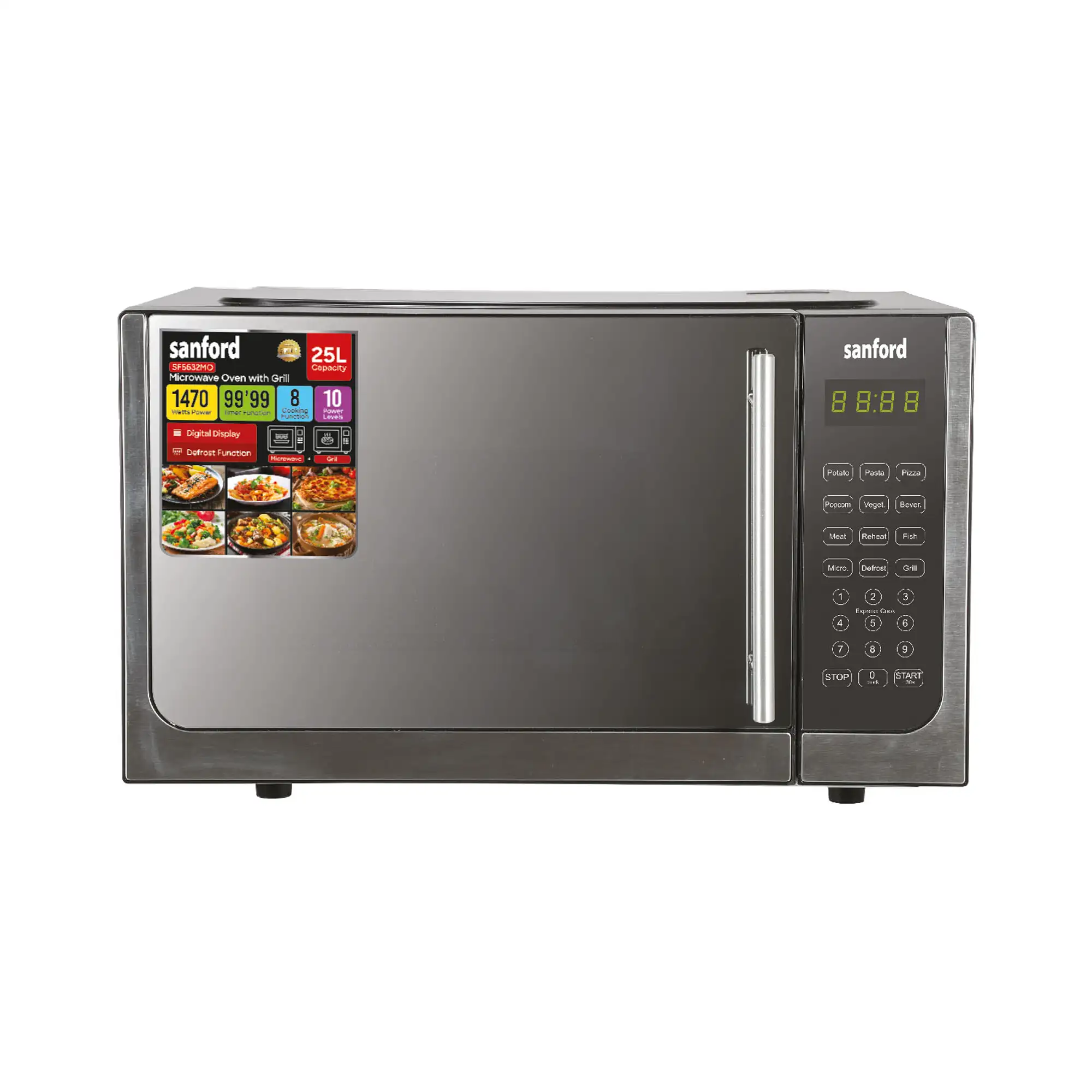 SANFORD Microwave 25Lts Digital Mirror Finish Glass Door SF5632MO