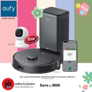 EUFY CLEAN X8 PRO SES B2B - EUROPE (EXCLUDED UK PLUG) BLACK ITERATION 1 (T2276G11) + FREE Eufy Camera T8W11321