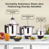 WONDERCHEF Regalia Mixer Grinder 750W, 230V~50Hz, 3 Stainless Steel Jars, Black, 5 Years Warranty 63154821 (WON742) - Image 3