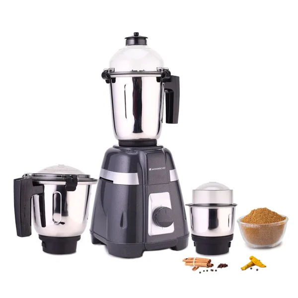 WONDERCHEF Regalia Mixer Grinder 750W, 230V~50Hz, 3 Stainless Steel Jars, Black, 5 Years Warranty (WON742) 63154821