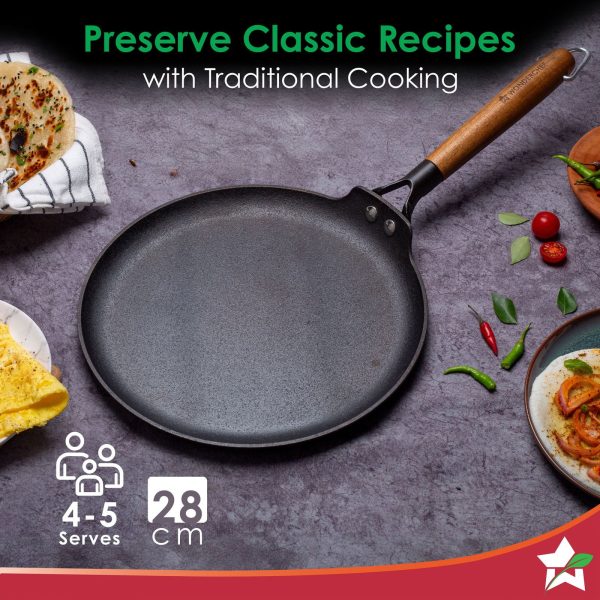 WONDERCHEF Cast Iron Ferro Tawa 28cm (WON743) 63154907 - Image 8