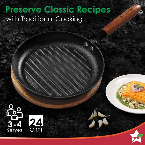 WONDERCHEF Cast Iron Ferro Grill Round Pan 24cm (WON745) 63154908 - Image 8