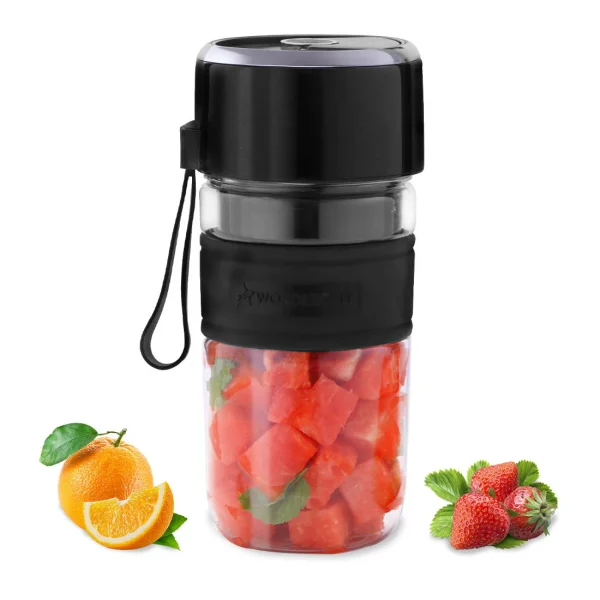 WONDERCHEF Nutri-cup Zip Portable Blender | 350ml | Blend & Sip with Flip Top Sipper Lid | For Smoothies, Juices, Shakes, Coffee | 2000 mAh Battery | 20 Blending Cycles in One Charge | Type C Charging | Black (WON750) 63155011