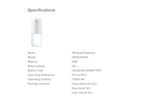 XIAOMI Mi Auto Foaming Soap Dispenser XIA68700 +  Mi x  Foaming H/Soap (Free) XIA069351 - Image 2