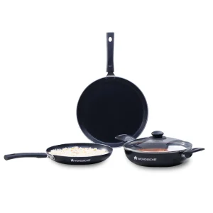WONDERCHEF Valencia Non-stick Cookware Set, 2 year warranty - Black 63154034 (WON758)