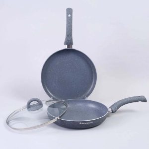 WONDERCHEF Granite 3 Pc Cookware Set with Lid, Non Stick, 2 Years Warranty 63154634 (WON754)