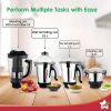 WONDERCHEF Galaxy Mixer Grinder 1000W | 100 Mins Non-Stop Grinding | 100% Copper Motor | Heavy Duty | Low Noise | Chutney Grinding, Dry Grinding, Wet Grinding, Juicing, Blending | 4 Jars | 5 Year Warranty on motor 63154818 (WON753) - Image 5