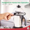 WONDERCHEF Galaxy Mixer Grinder 1000W | 100 Mins Non-Stop Grinding | 100% Copper Motor | Heavy Duty | Low Noise | Chutney Grinding, Dry Grinding, Wet Grinding, Juicing, Blending | 4 Jars | 5 Year Warranty on motor 63154818 (WON753) - Image 6