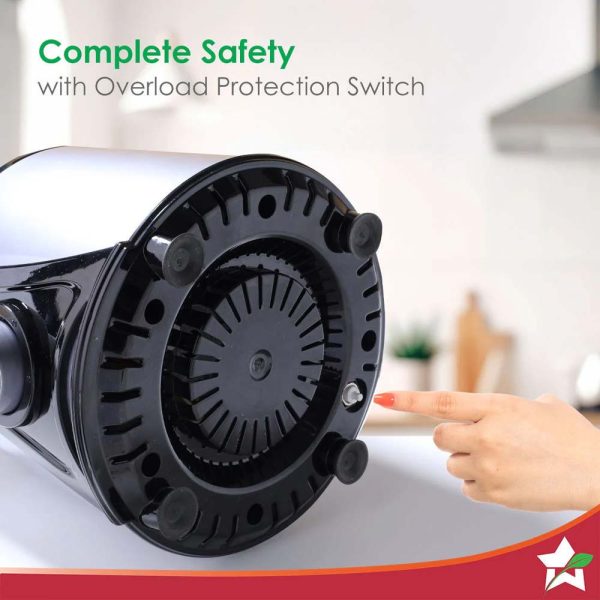 WONDERCHEF Galaxy Mixer Grinder 1000W | 100 Mins Non-Stop Grinding | 100% Copper Motor | Heavy Duty | Low Noise | Chutney Grinding, Dry Grinding, Wet Grinding, Juicing, Blending | 4 Jars | 5 Year Warranty on motor 63154818 (WON753) - Image 7