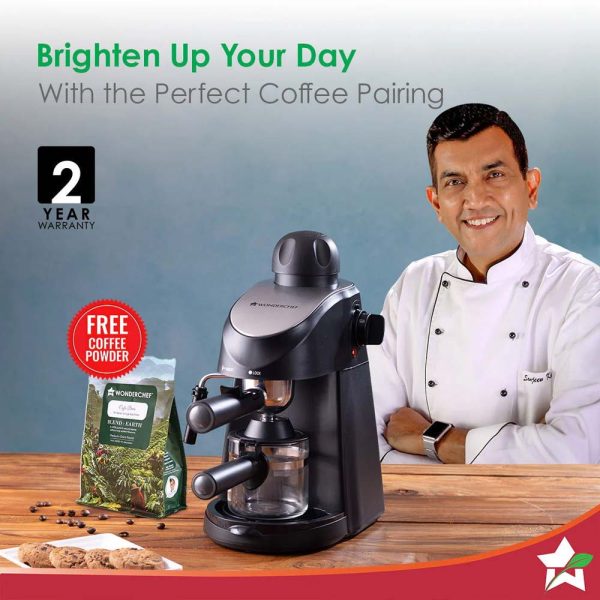 WONDERCHEF Regenta Espresso Coffee Maker 5-bar | Built in Milk Frother | Make Espressos, Cappuccinos & Lattes at Home | Metal Porta Filter | 2 Years Warranty 63154851 (WON762) - Image 5