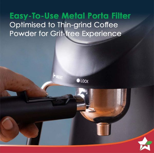 WONDERCHEF Regenta Espresso Coffee Maker 5-bar | Built in Milk Frother | Make Espressos, Cappuccinos & Lattes at Home | Metal Porta Filter | 2 Years Warranty 63154851 (WON762) - Image 3