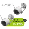 EZVIZ H3C 2K 3MP, 2304 × 1296 Wi-Fi Smart Home Camera EZH3CWIFI x 2pcs ( Get the second one at 50% off on the Normal Price )