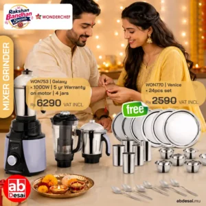 WONDERCHEF Galaxy Mixer Grinder 1000W | 100 Mins Non-Stop Grinding | 100% Copper Motor | Heavy Duty | Low Noise | Chutney Grinding, Dry Grinding, Wet Grinding, Juicing, Blending | 4 Jars | 5 Year Warranty on motor 63154818 (WON753) + FREE WON770 24pcs SS set