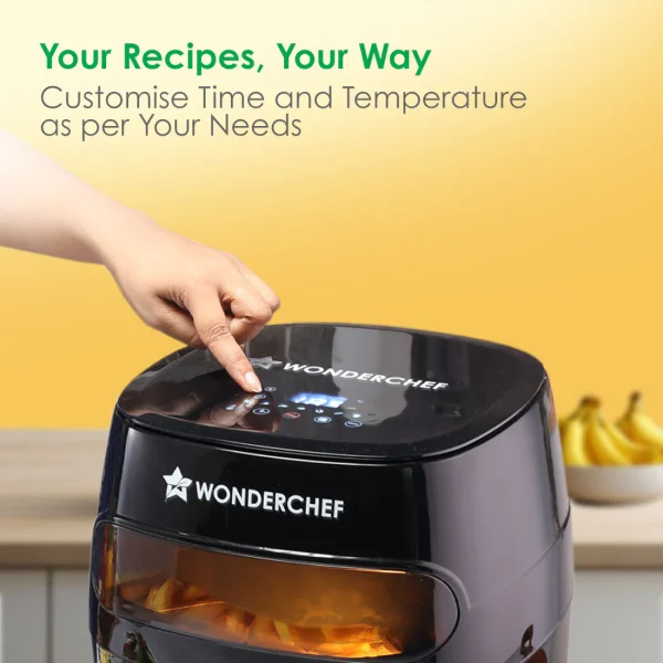 WONDERCHEF Swift Digital Air Fryer with Window | 1350W, 6 Litres | Rapid Air Technology | 7 Pre-set Functions | Non-stick Basket | Auto Shut-off | Touch Screen | Fry, Bake, Grill, Roast | 2-Year Warranty | Black 63154963 (WON759) - Image 7