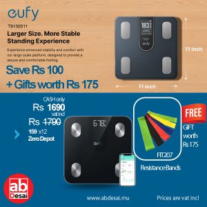 EUFY SMART SCALE C20 BLACK 1 (T9130011) + Free Resistance Band FIT207 worth Rs 175