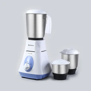 WONDERCHEF Vietri Mixer Grinder 500W, 2 year warranty on motor, with 3 Stainless Steel Jars (White & Blue) 63153026 (WON384)