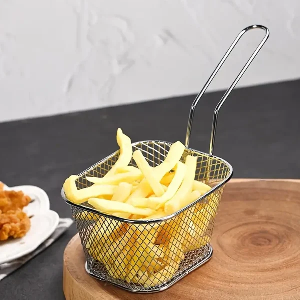 STAINLESS STEEL BASKET FOR SNACK AND FRIES Silver ABD11459 - Image 2