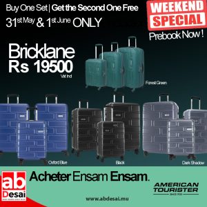 AMERICAN TOURISTER Specials Weekend Prebooking - Bricklane Set Buy One Get one Free (2 Sets for Rs 19500)