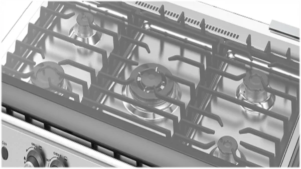 SHARP 90cm Freestanding Cooker with 5 Gas Burners Oven & Cast Iron Support - GN-SM9058L - Image 5