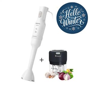 PHILIPS Hand Stick Blender 400W HR2520 + CH2113 Black Rico Rechargeable Chopper