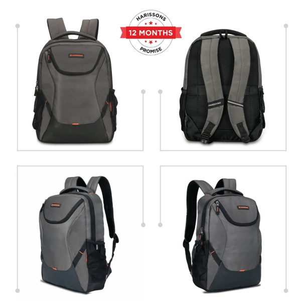 HARISSONS HORNET Laptop Backpack DGry Orange - Image 4