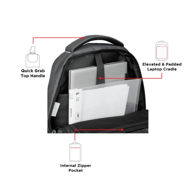 HARISSONS HORNET Laptop Backpack DGry Orange - Image 7