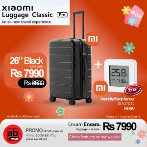XIAOMI Luggage 26" PRO Black XIA72096 + XIAOMI Humidity/temperature Sensor XIA27012 - Save Rs 510 and get a gift worth Rs 690 on this offer